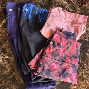 bundle lululemon athletica Leggings - Black, Pink, Purple